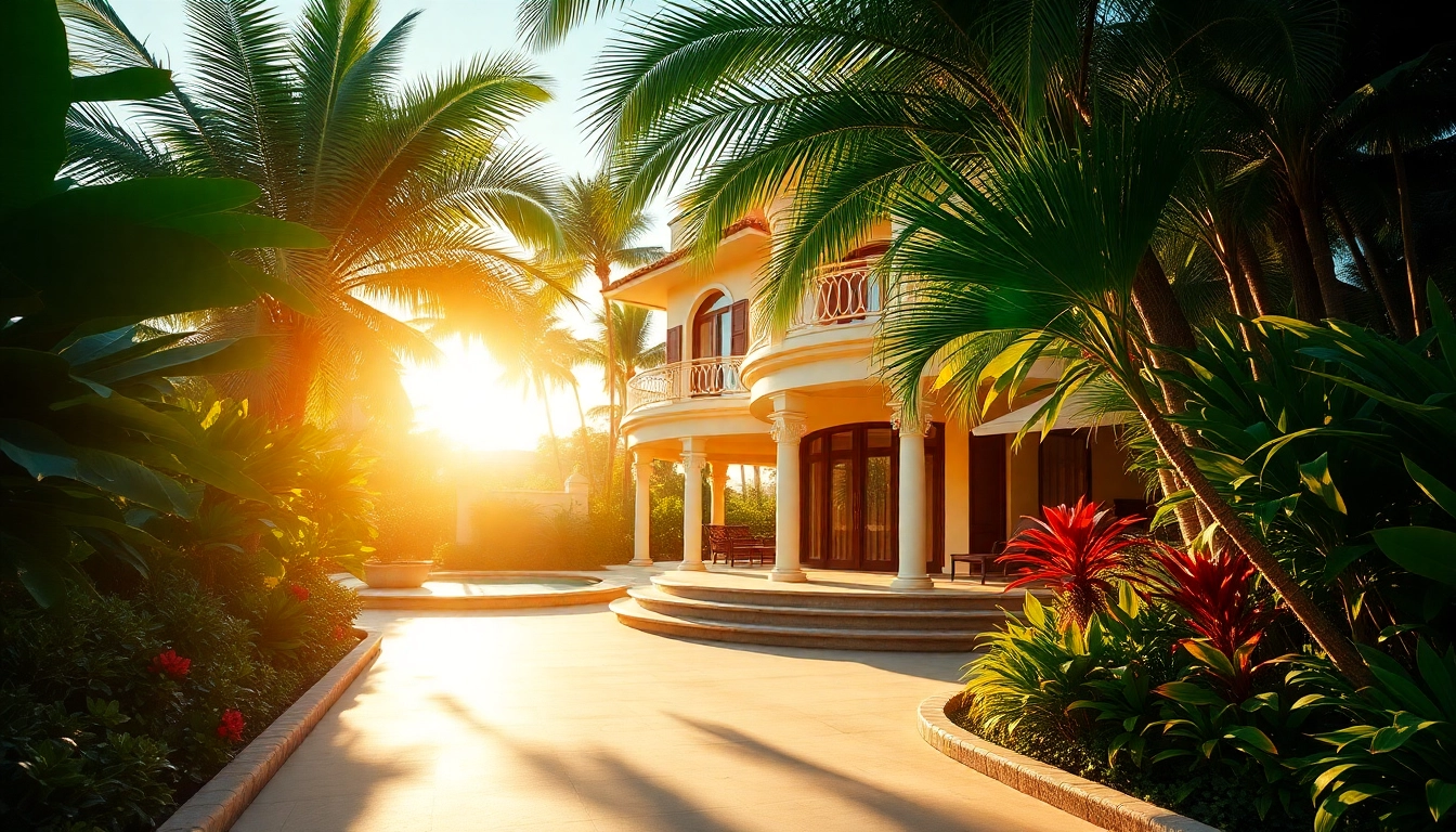 Showcasing expert villa management with a stunning tropical villa and lush surroundings.