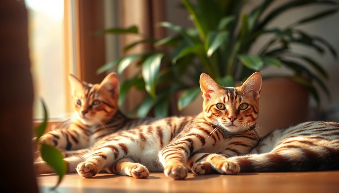 Registered Bengal Breeder displaying playful Bengal kittens with unique coats in a cozy environment.