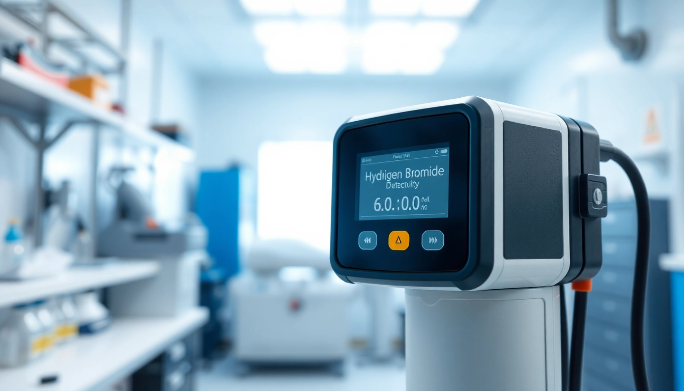 Hydrogen Bromide gas detector showcased in a modern laboratory setting for enhanced safety monitoring.