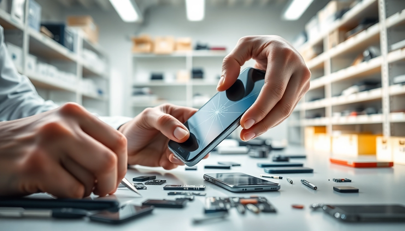 Riparazione iPhone torino: Tecnico esperto impegnato nella riparazione di un iPhone in un laboratorio moderno.