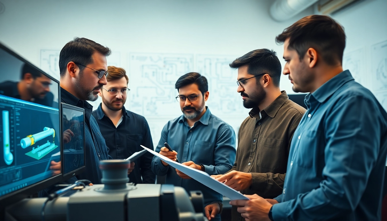 Engineers analyzing data at a pipe stress Analysis Company, showcasing collaboration and advanced technology.