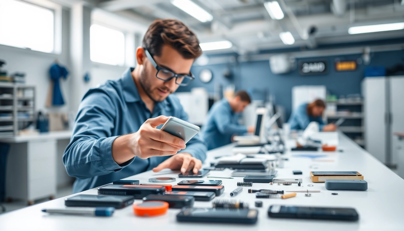 Riparazione cellulari Torino: Tecnico specializzato in azione durante una riparazione.