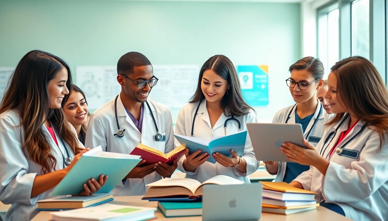 Medizinstudium ohne Aufnahmeprüfung: Studierende tauschen sich über medizinische Themen im Klassenzimmer aus.