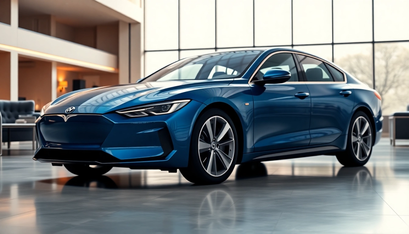 Admiring the perfect car showcased in a modern showroom, reflecting luxury and style.