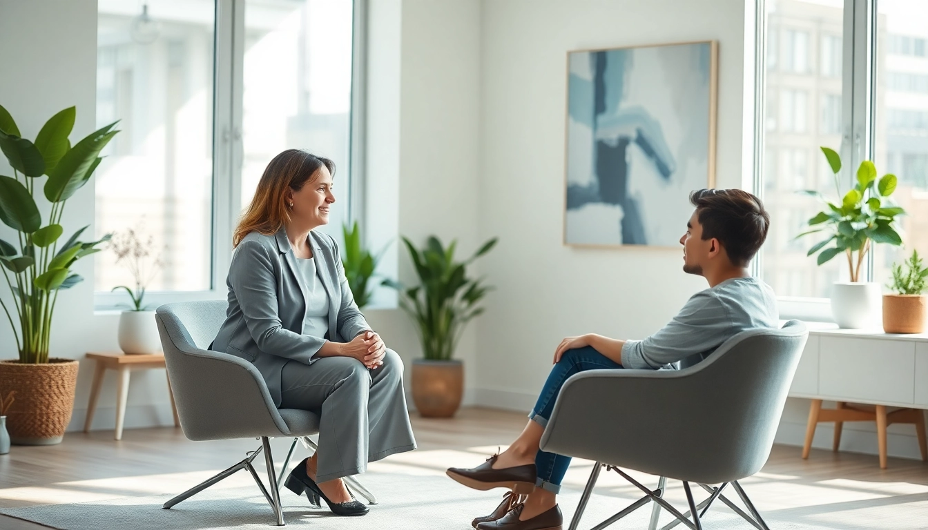 Engaging therapy session showcasing anxiety treatment dubai approach in a serene setting.