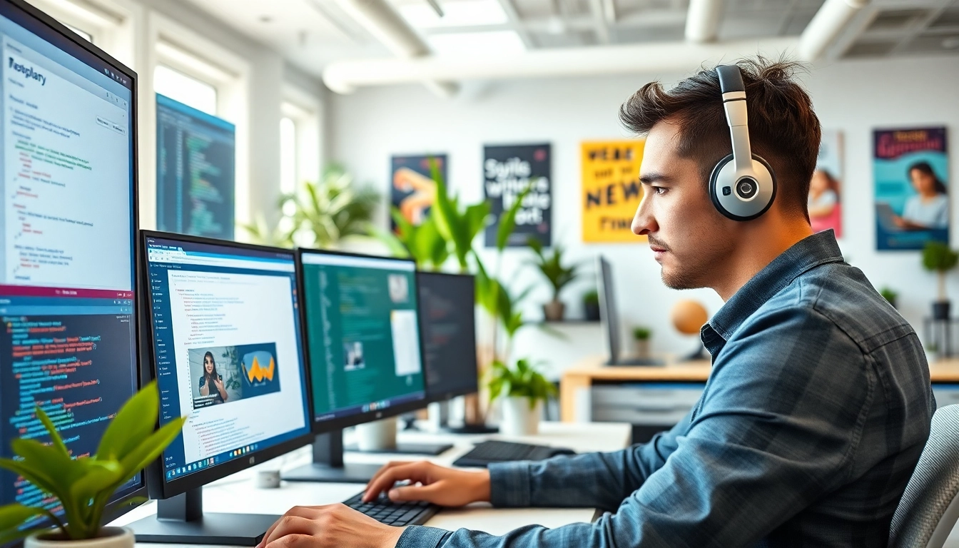 Developing a dynamic web application with coding elements displayed on multiple screens.