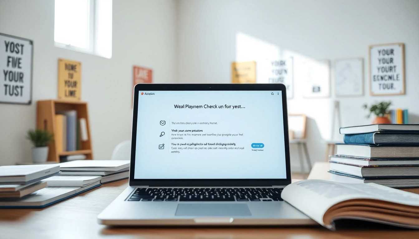 Utilize the plagiarism checker tool in a professional workspace for academic integrity and originality.