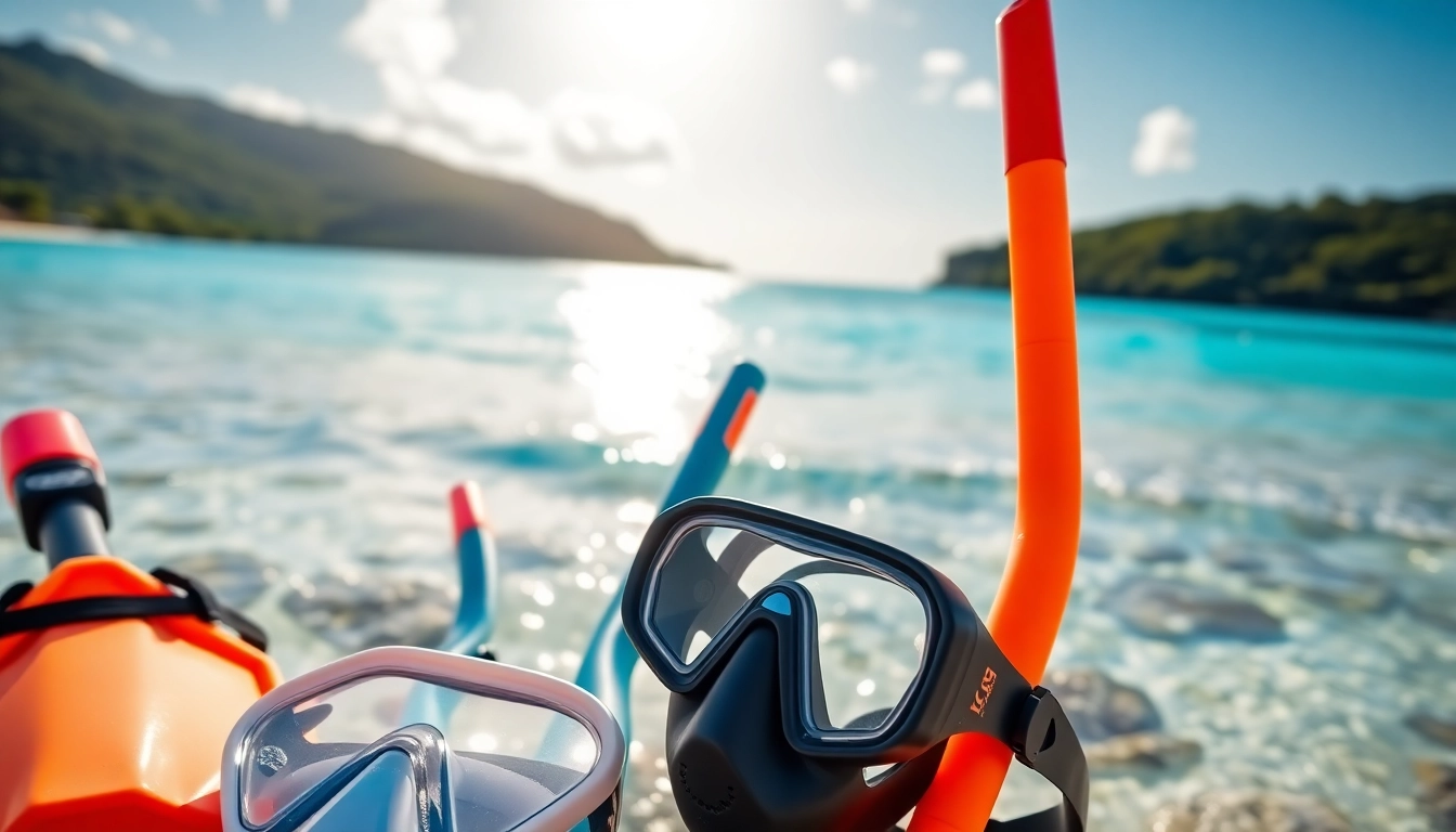 Snorkel Puerto Rico gear laid out on the beach, inviting an adventurous underwater experience.