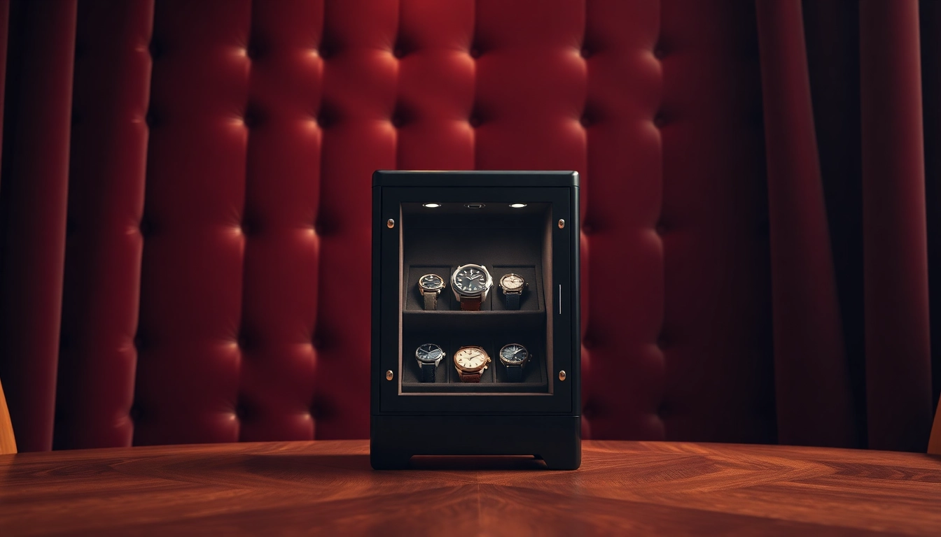 Secure your valuable timepieces in this elegant watch safe with luxurious design.