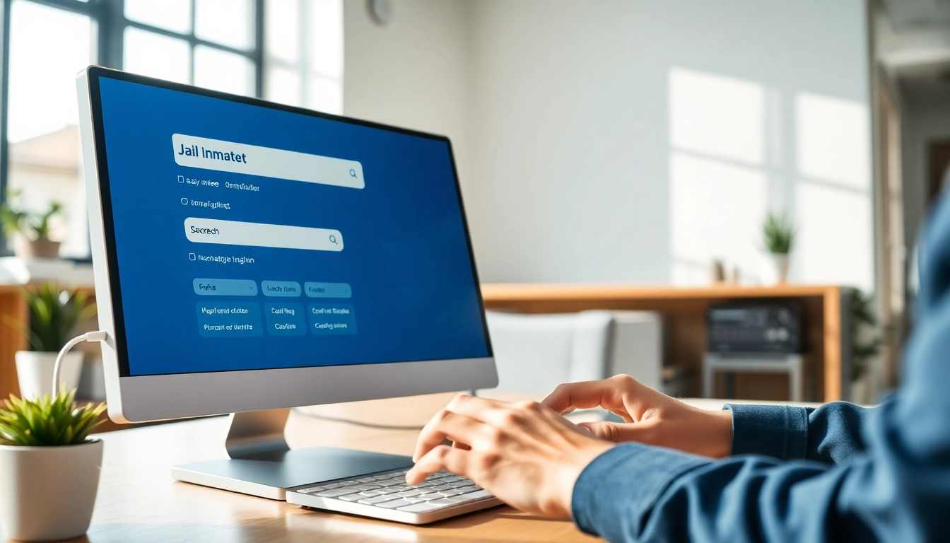 Engaging search for santa ana jail inmate search with user-friendly technology interface in modern office.