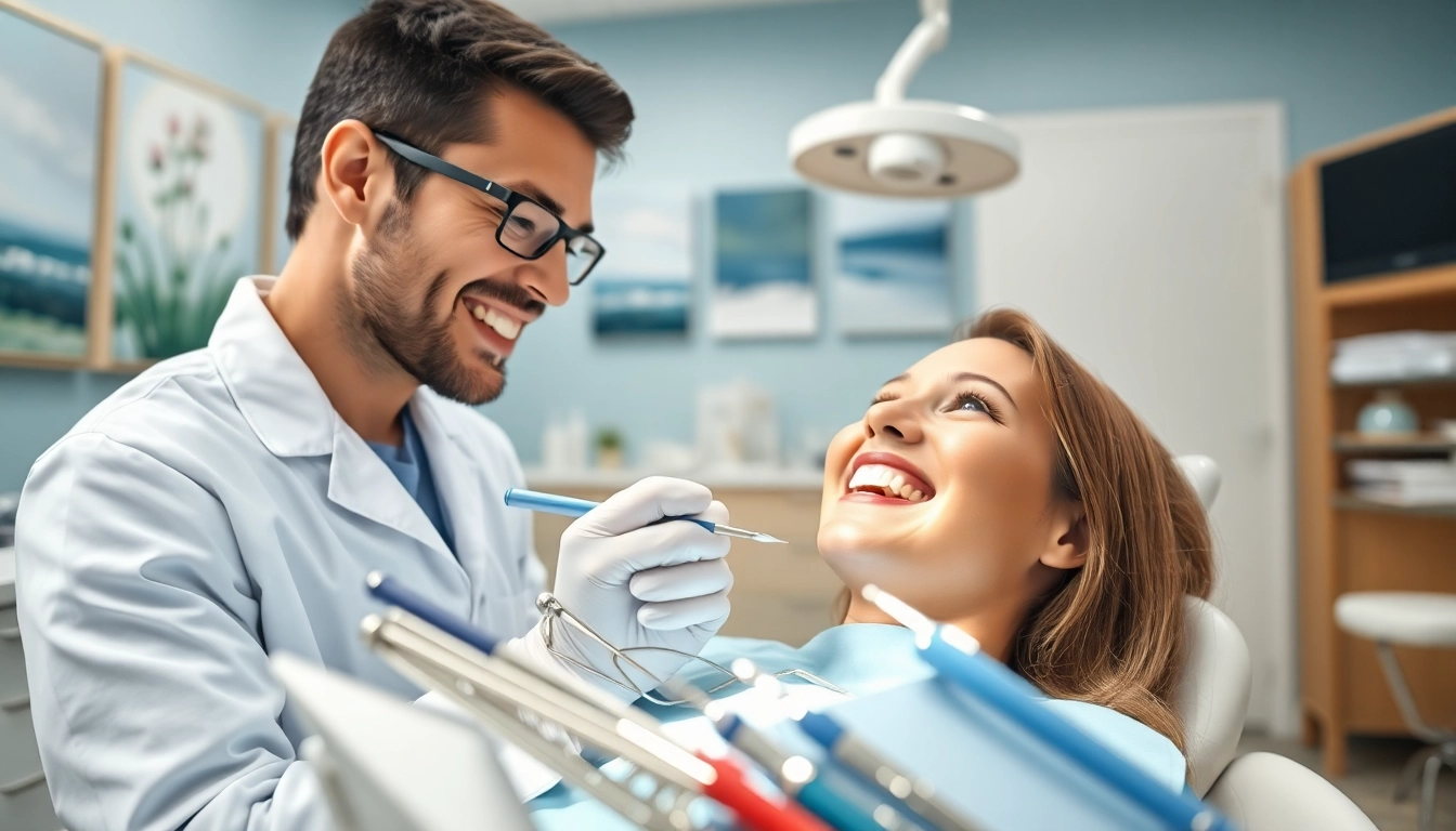 Creating dental bridges with a caring dentist in a modern clinic environment