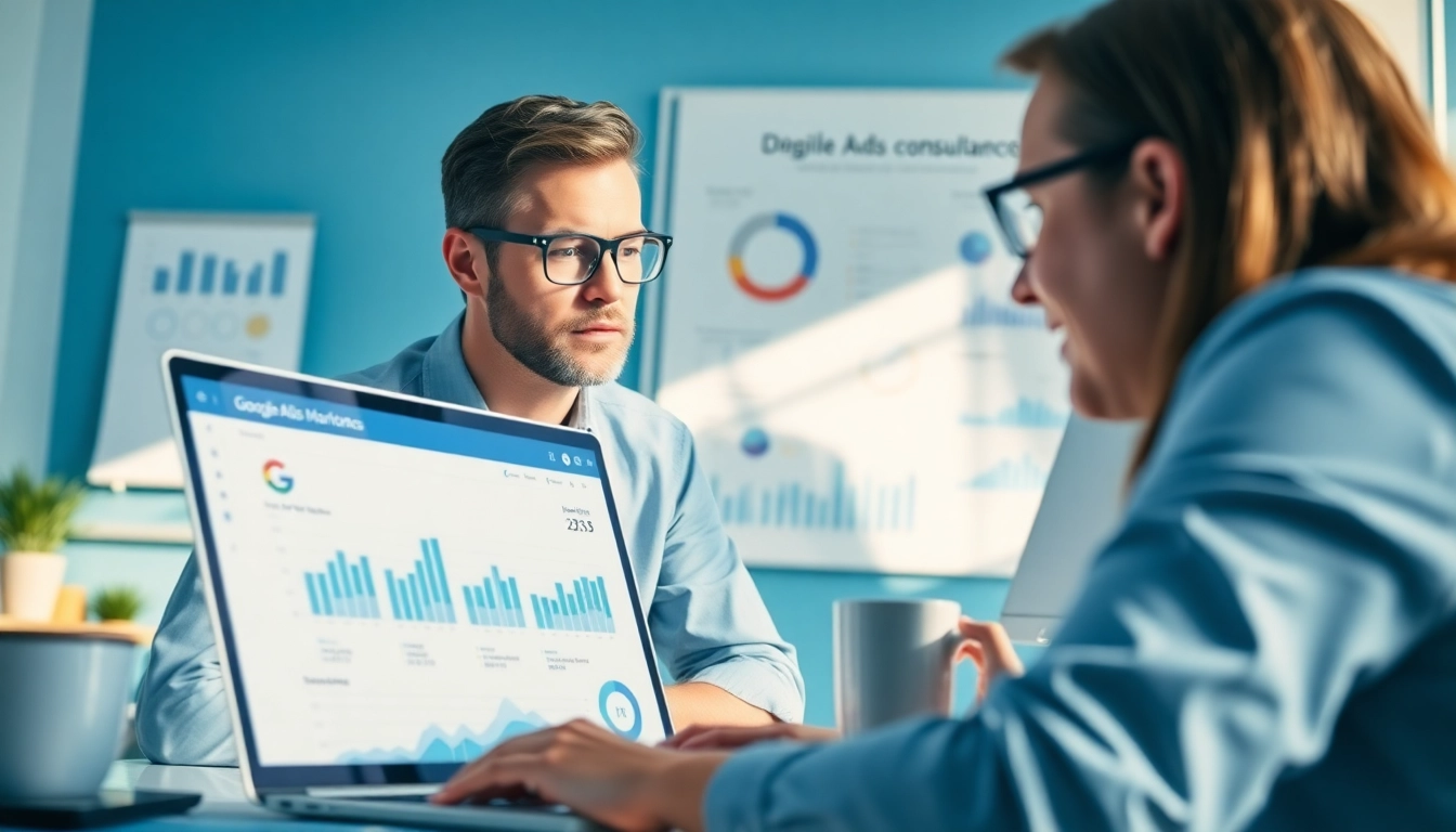 Optimize Google Ads Edmonton strategies with experienced consultant in a modern office.
