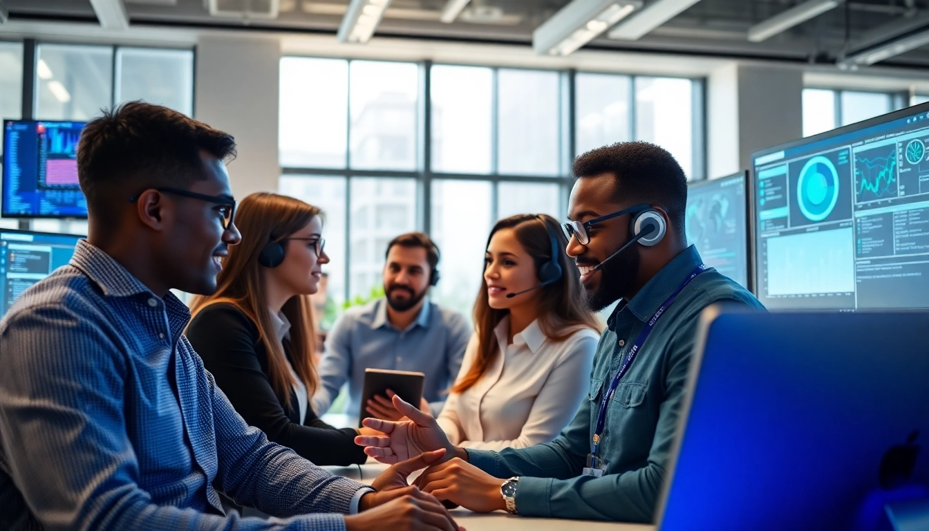 Enhance your managed IT support with our professional IT team collaborating effectively.