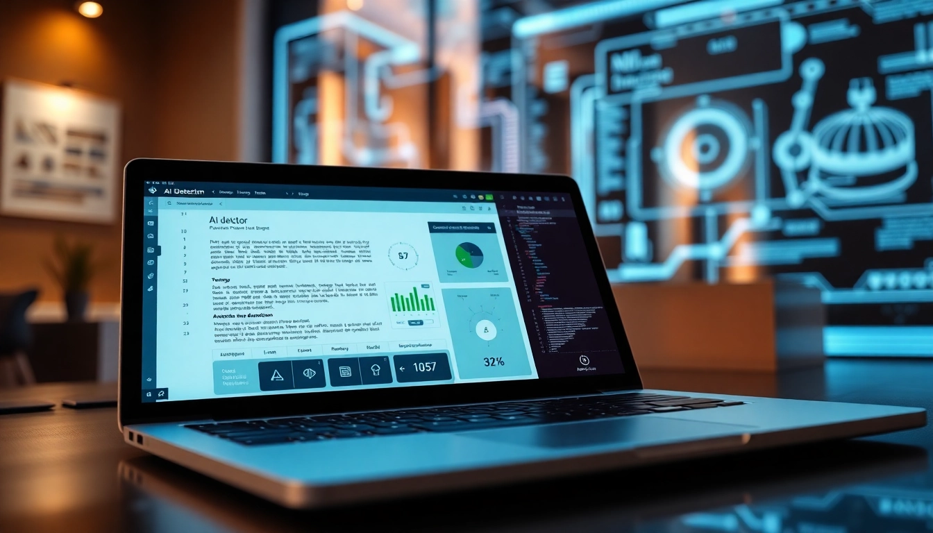 Assess AI-generated content using the advanced ai detector displayed on a modern laptop.