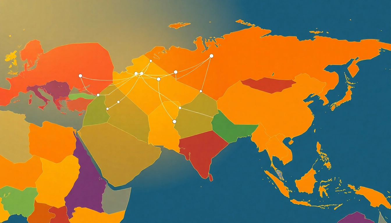 Visual representation showcasing soutien de l’Afrique à la Russie through a colorful map of diplomatic ties.