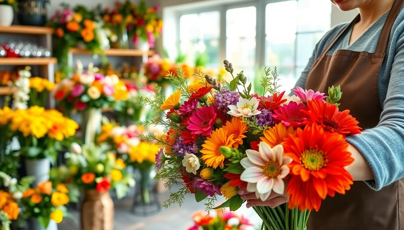 Craft a stunning bouquet at Florist Wollert with expert floral arrangements and vibrant colors.
