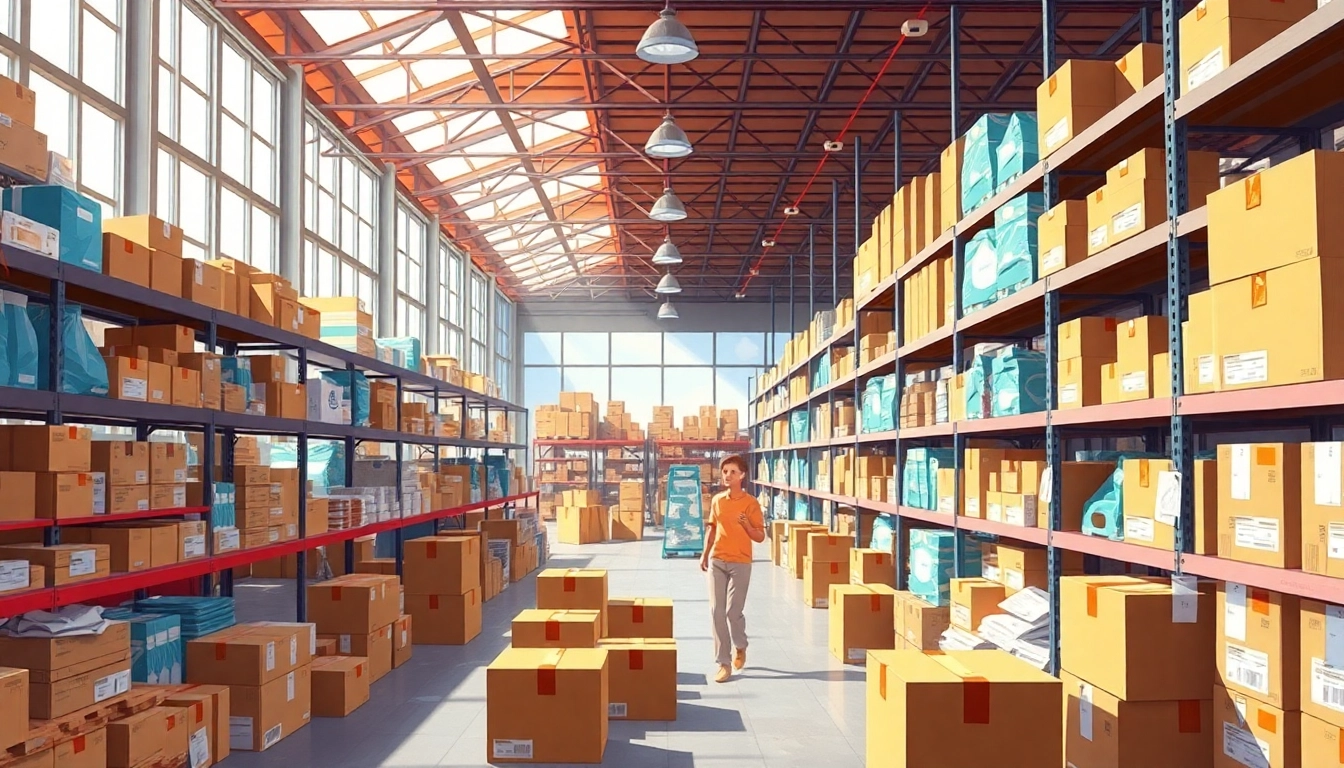 Showcasing FBA wholesale products organized in a vibrant Amazon marketplace setting.
