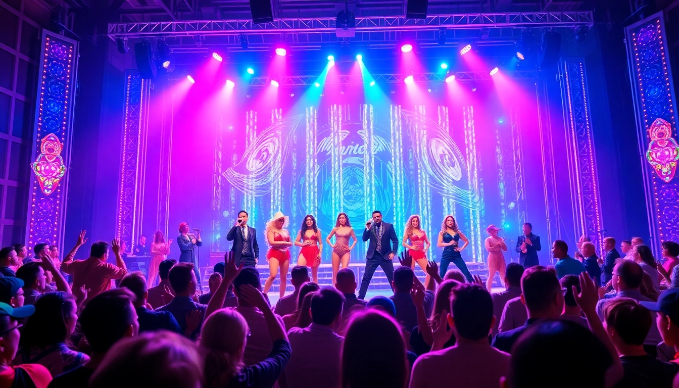 Experience the excitement of a vibrant matinee vegas show with professional performers on stage.