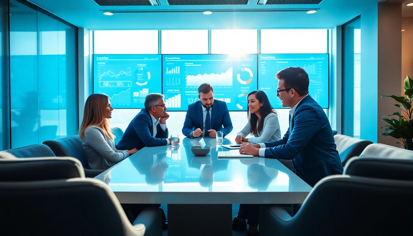 Enhance competitive intelligence for sales with a focused team collaborating in a modern office.