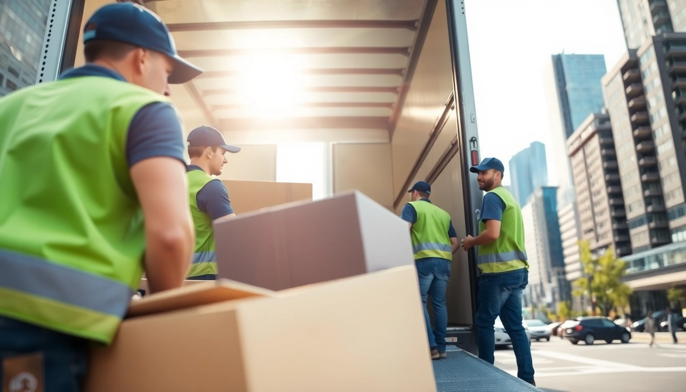 Team efficiently organizing items during a Toronto moving process, showcasing professionalism and care.