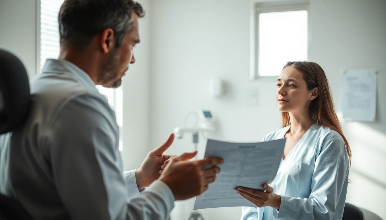 Bauchdeckenstraffung Braunschweig: Consultation with a skilled surgeon discussing treatment options.