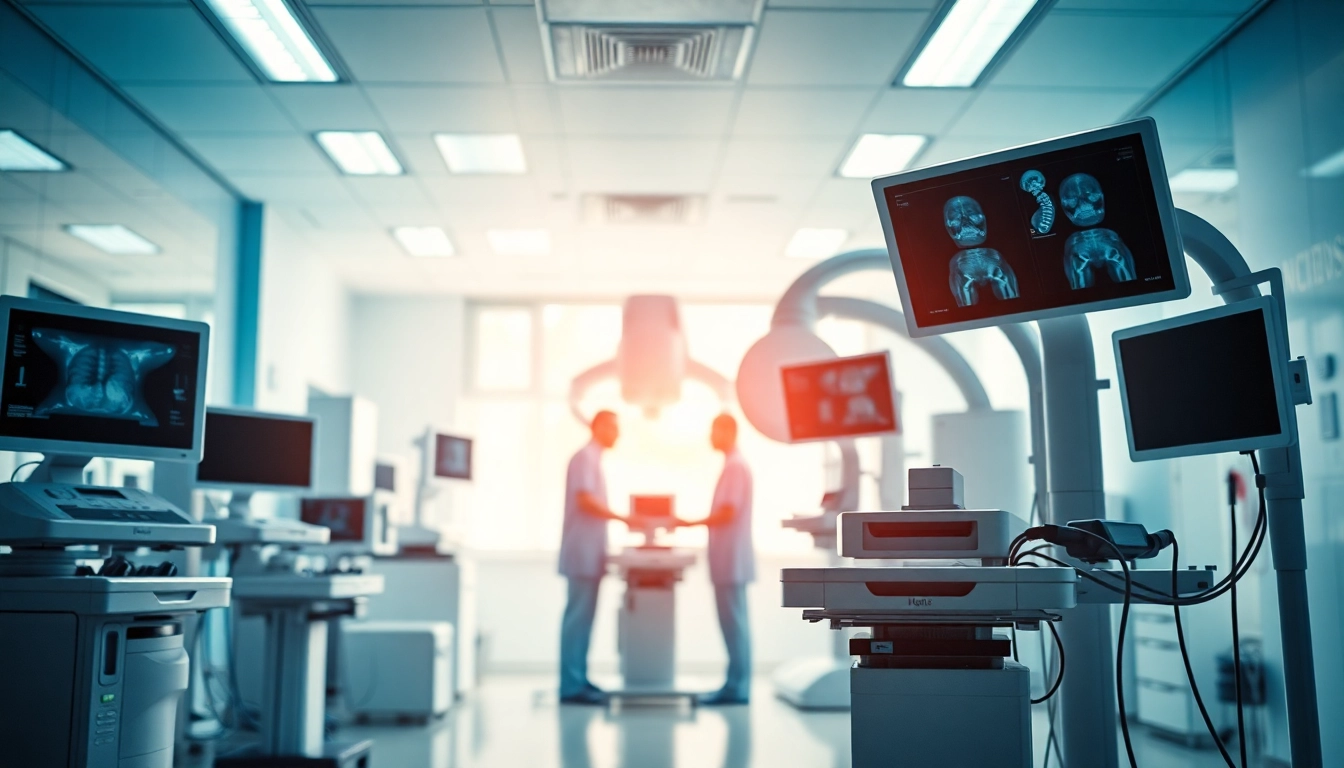 Showcase of medical parker imaging equipment in a bright, professional healthcare setting.