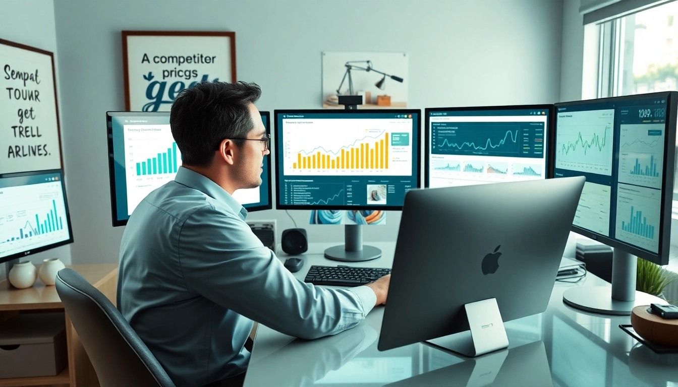 Analyze data to find competitor pricing with advanced tools and analytics in a modern workspace